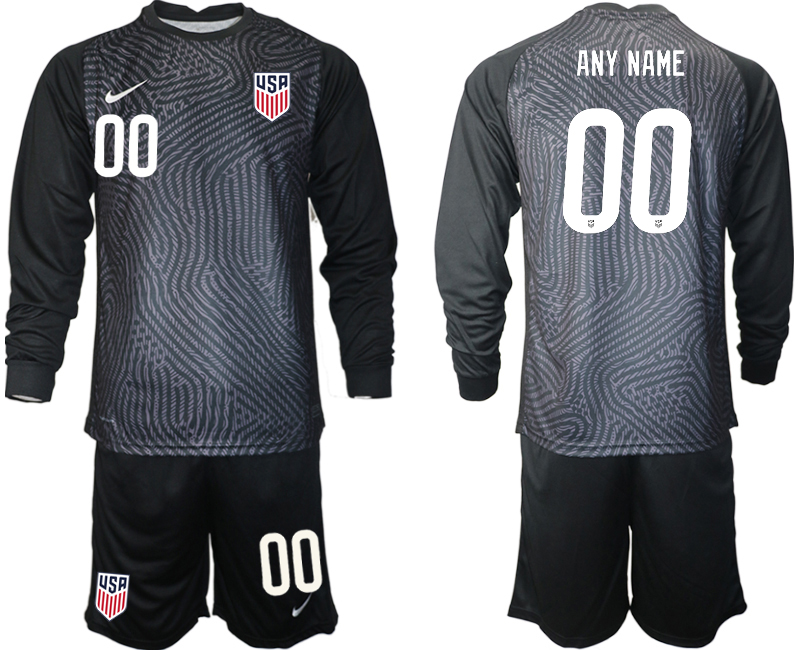 Men 2020-2021 Season National team United States goalkeeper Long sleeve black customized Soccer Jersey->customized soccer jersey->Custom Jersey